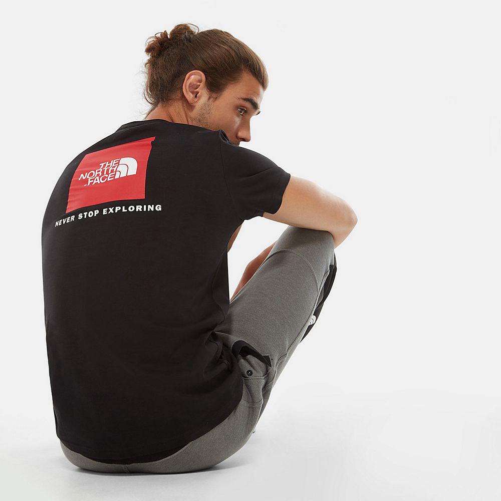 The North Face Redbox Ανδρικα T Shirt - Μαυρα (YTAH24395)